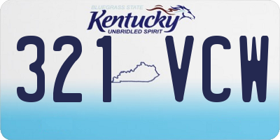 KY license plate 321VCW