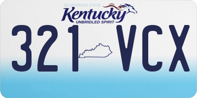 KY license plate 321VCX