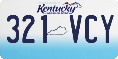 KY license plate 321VCY