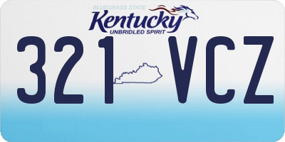 KY license plate 321VCZ