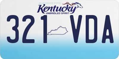 KY license plate 321VDA