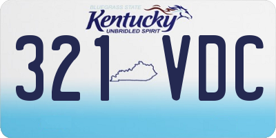 KY license plate 321VDC