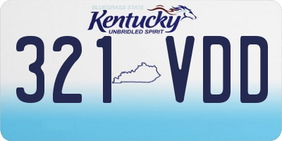 KY license plate 321VDD
