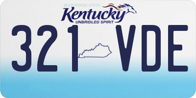 KY license plate 321VDE