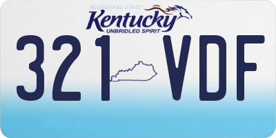 KY license plate 321VDF