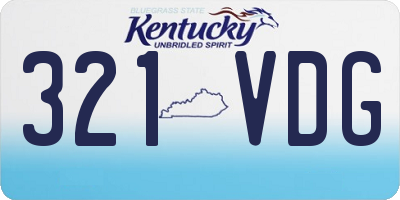 KY license plate 321VDG