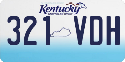 KY license plate 321VDH