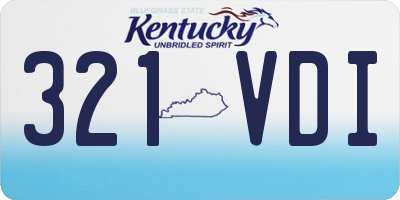 KY license plate 321VDI