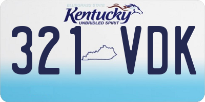 KY license plate 321VDK