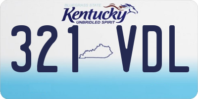 KY license plate 321VDL