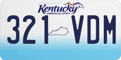 KY license plate 321VDM