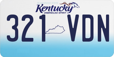 KY license plate 321VDN