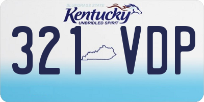 KY license plate 321VDP