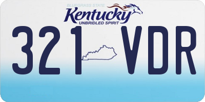KY license plate 321VDR