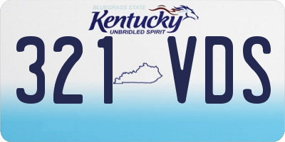 KY license plate 321VDS
