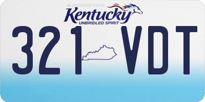 KY license plate 321VDT