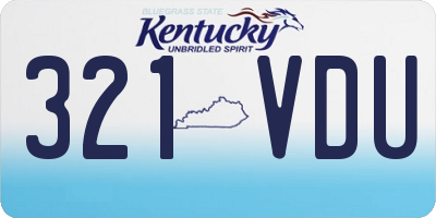 KY license plate 321VDU