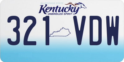KY license plate 321VDW