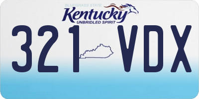KY license plate 321VDX
