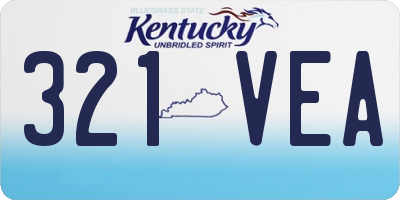 KY license plate 321VEA