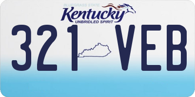 KY license plate 321VEB