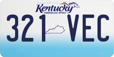 KY license plate 321VEC