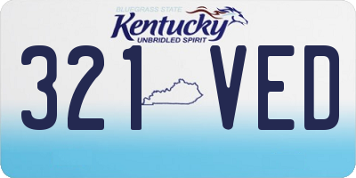 KY license plate 321VED