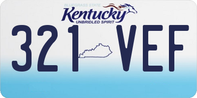 KY license plate 321VEF