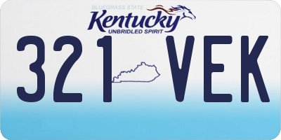 KY license plate 321VEK