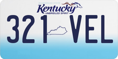 KY license plate 321VEL