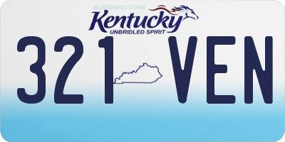 KY license plate 321VEN
