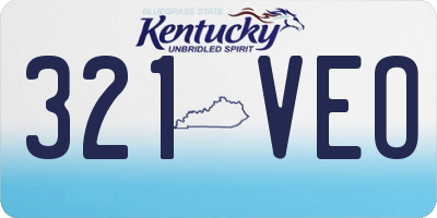 KY license plate 321VEO