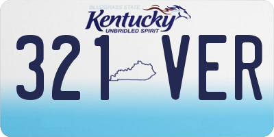 KY license plate 321VER