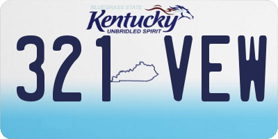 KY license plate 321VEW