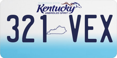 KY license plate 321VEX
