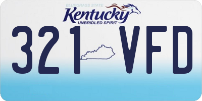 KY license plate 321VFD