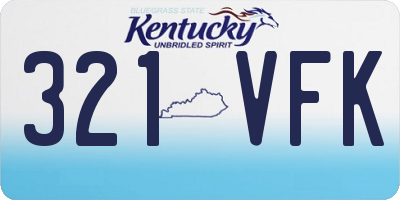 KY license plate 321VFK