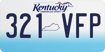 KY license plate 321VFP