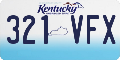 KY license plate 321VFX