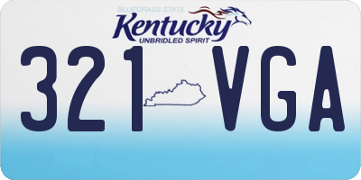 KY license plate 321VGA