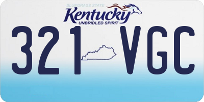 KY license plate 321VGC