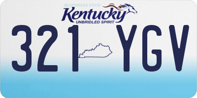 KY license plate 321YGV