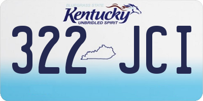 KY license plate 322JCI