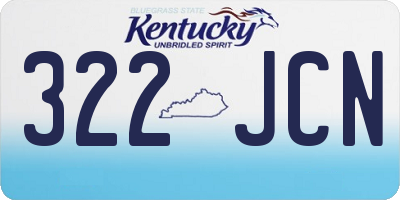 KY license plate 322JCN