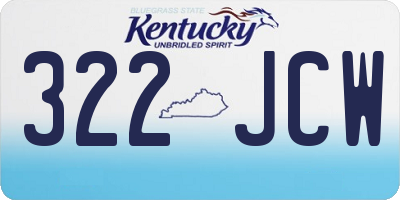 KY license plate 322JCW