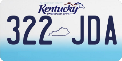 KY license plate 322JDA