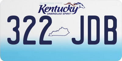 KY license plate 322JDB