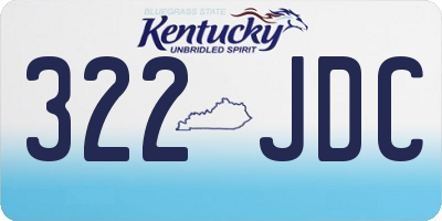 KY license plate 322JDC