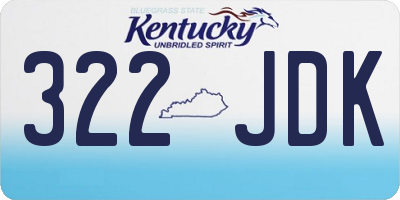 KY license plate 322JDK