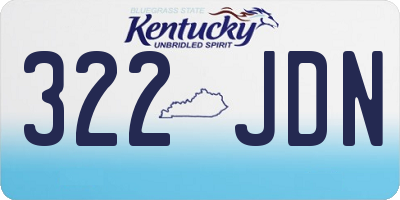 KY license plate 322JDN